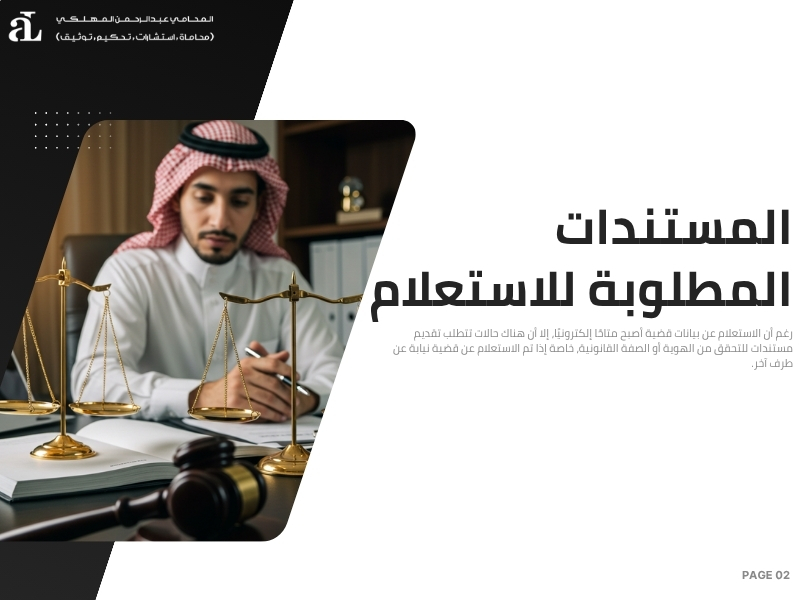 الاستعلام عن بيانات قضية