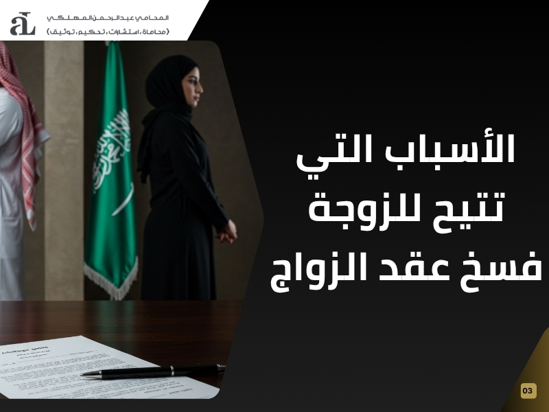 فسخ عقد الزواج من قبل الزوجة
