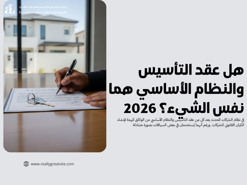 عقد التاسيس والنظام الأساسي