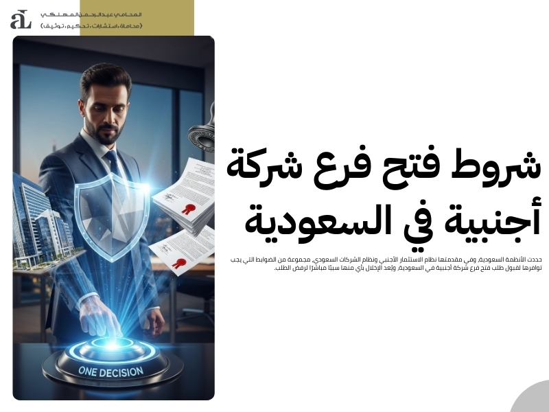 شروط فتح فرع شركة أجنبية في السعودية