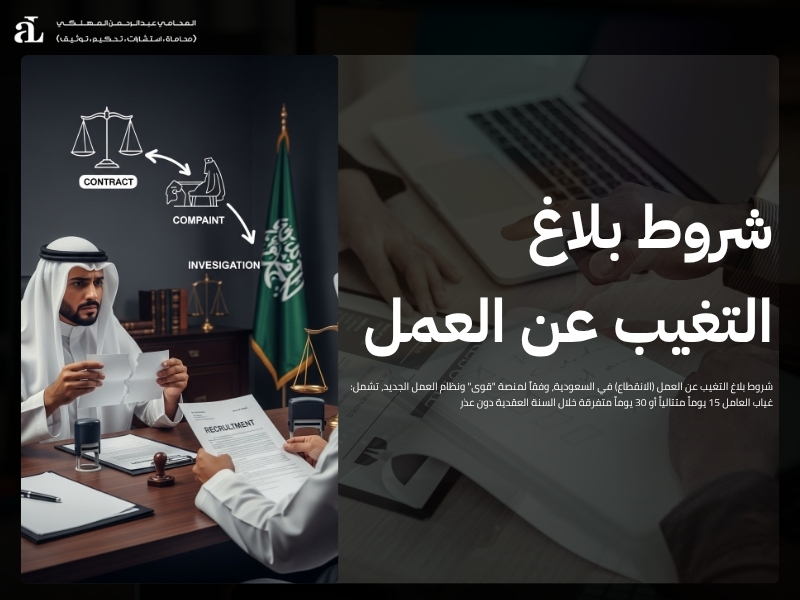 شروط بلاغ التغيب عن العمل